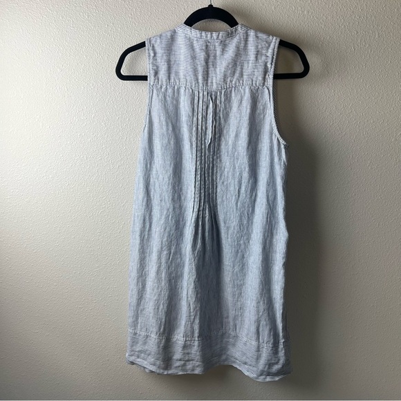 Faherty Isha Linen Dress Day Lily Stripe Blue White Boho Casual Women’s Small - Picture 10 of 12